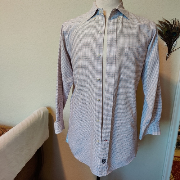 Cremieux Men's cross pattern dress shirt by (Washed) (Small) ♥️👕🤍 - Picture 4 of 16
